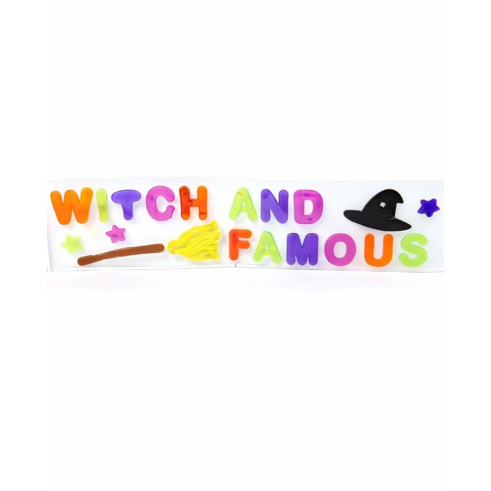 Halloween Gel Sticker Window Fridge Decoration 20 Count "Witch And Famous" NEW